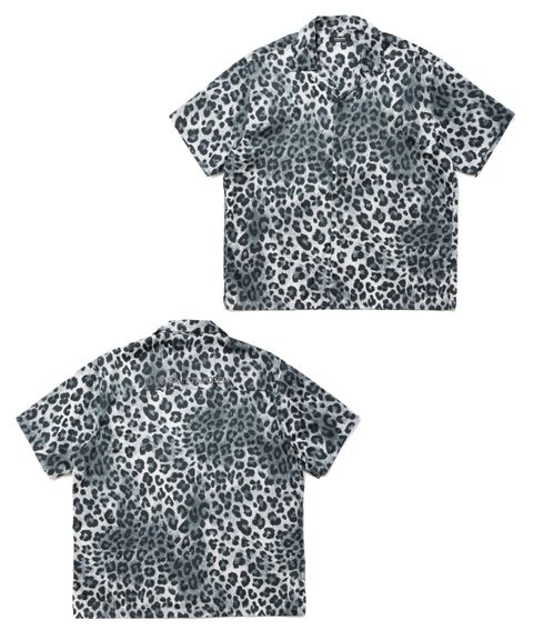 R9 LEOPARD S/S SHIRT (GRAY) / レオパード オープンカラーシャツ