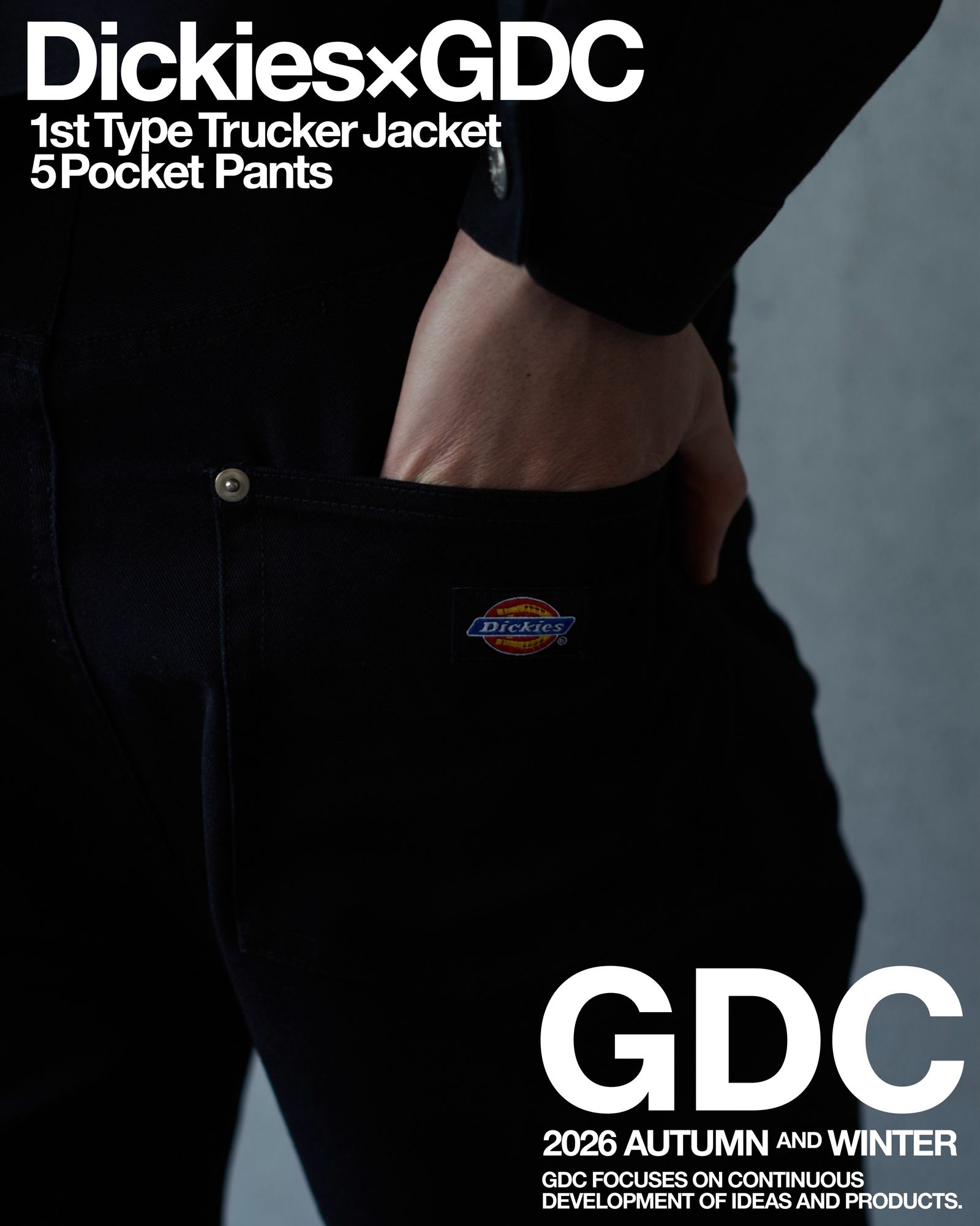 【Dickies×GDC】5 Pocket Pants (BLACK) / ディッキーズ コラボ パンツ