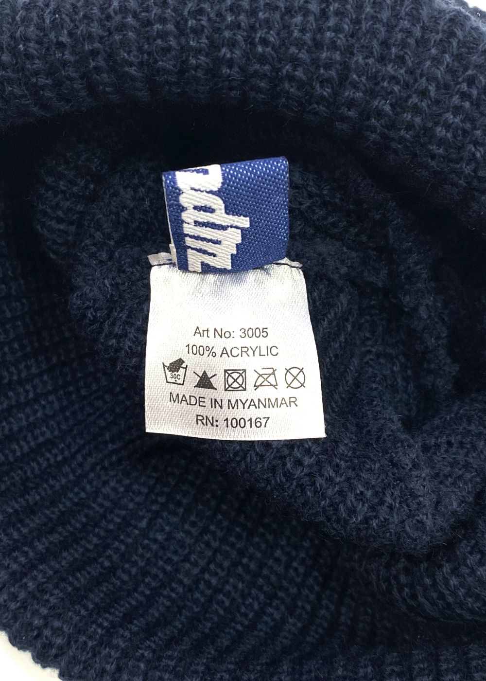 KNIT CAP (NAVY) / ロゴ刺繍 ニットキャップ