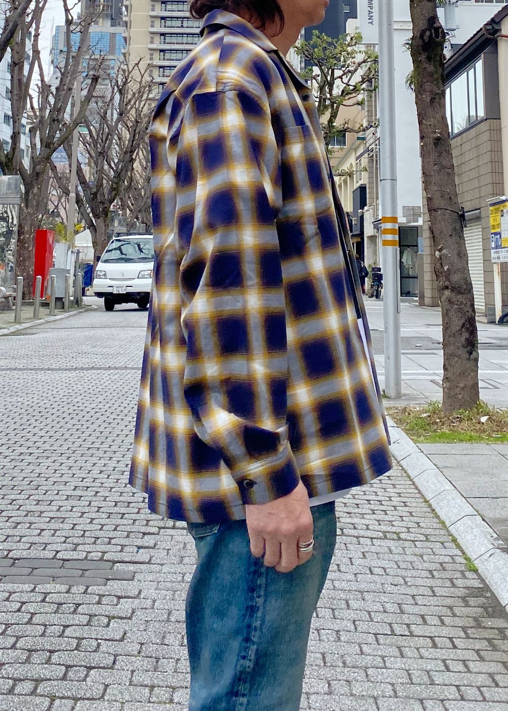 FIVE BROTHER Ex. L/S CHECK SHIRT "VIN" (YELLOW) / ファイブ ブラザー コラボ チェック シャ
