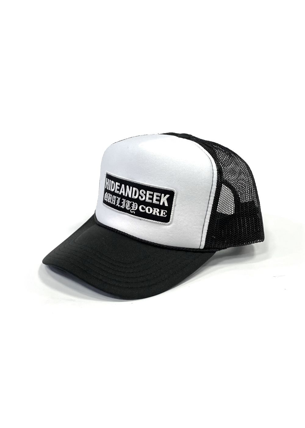 HideandSeek - TRACKER CAP (BLACK/WHITE) / ワッペン メッシュ