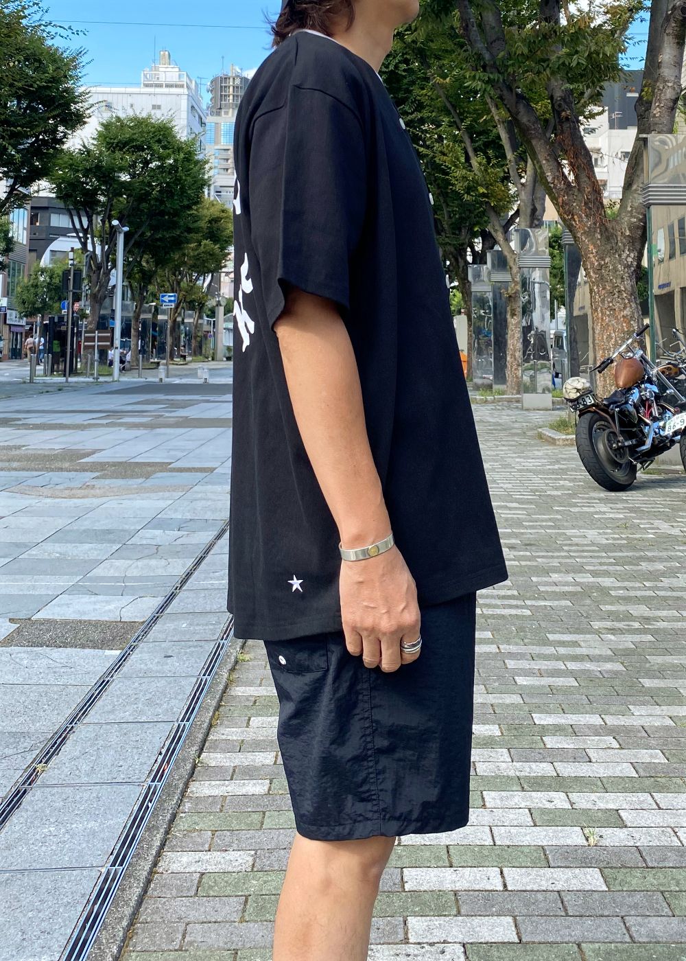 COTTON BASEBALL SHIRT (BLACK) / コットン天竺 ベースボール シャツ