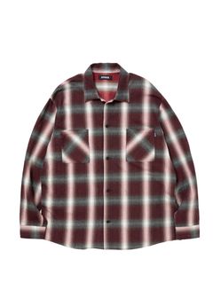 R9 OMBRE CHECK SHIRT (RED) / オンブレチェック シャツ