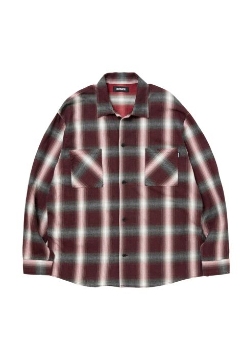 R9 OMBRE CHECK SHIRT (RED) / オンブレチェック シャツ