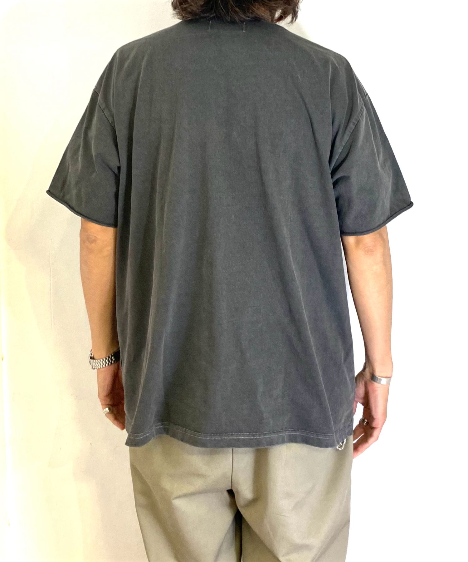 PIGMENT CUT OFF TEE (CHARCOAL) /  オリジナル カットオフ Tシャツ