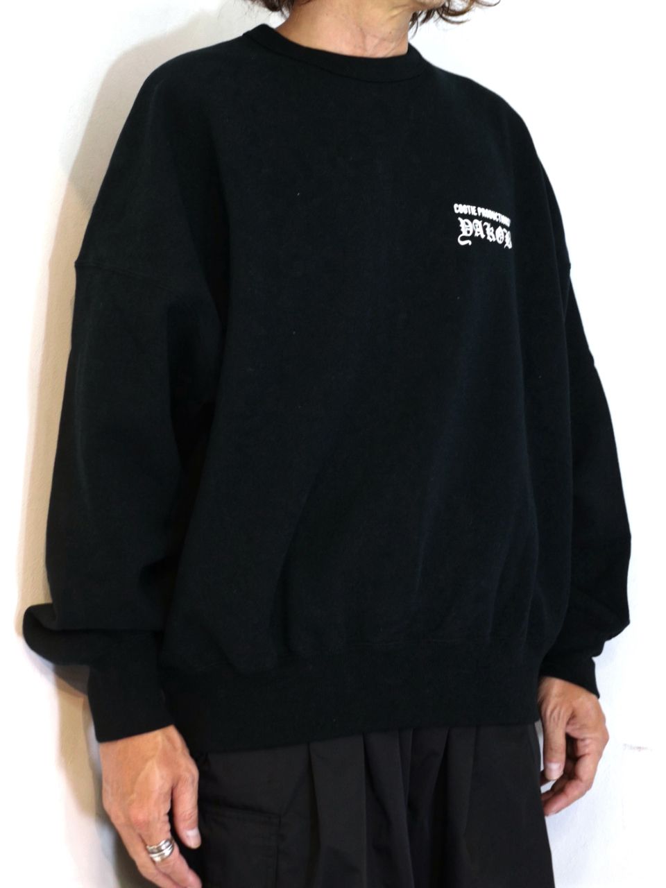 COOTIE PRODUCTIONS - Open End Yarn Sweat Crew (MARY) (BLACK