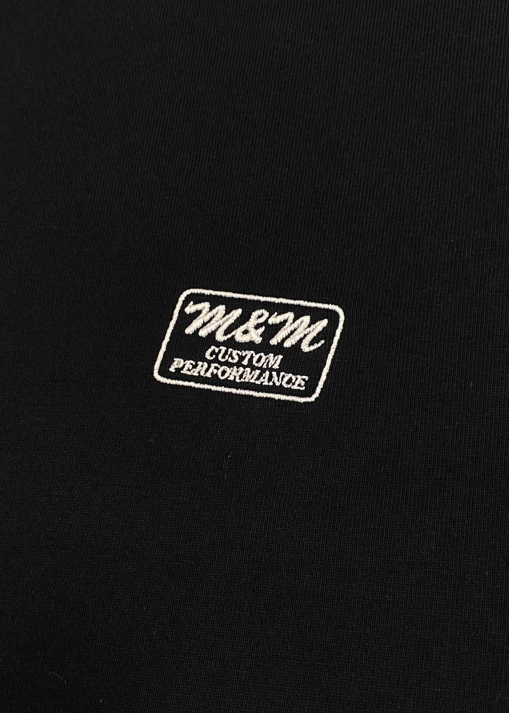 DRAWSTRING TEE (BLACK) / ロゴ刺繍 ドローストリング Tシャツ