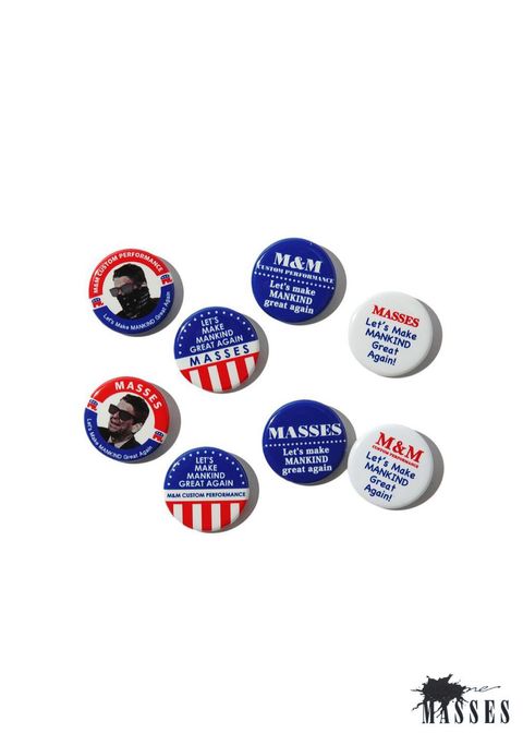 BUTTON BADGES (×MASSES) (RED×BLUE×WHITE) / マシス コラボレーション バッジセット