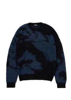 R9 PAINTED KNIT (BLUE) / クルーネック モヘアニット