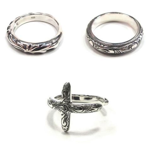 ANTIDOTE BUYERS CLUB - ENGRAVED CROSS RING (SILVER) / オーナメント 