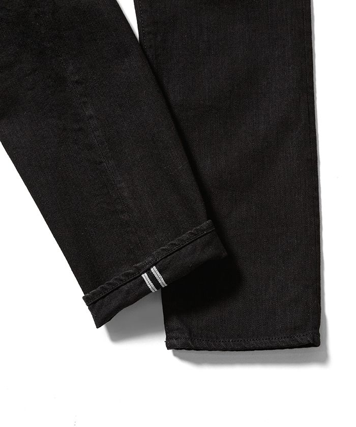 N.Slim Tapered STR 5pocket OWS (BLACK) / スリムテーパード ブラックデニムパンツ