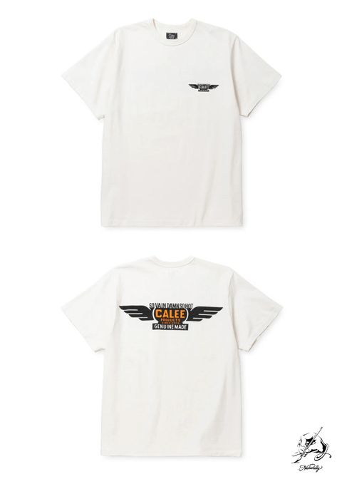 BINDER NECK WING LOGO VINTAGE TEE ＜NATURALLY PAINT DESIGN＞ (WHITE) / ×ナチュラリーペイント コラボ Tシャツ