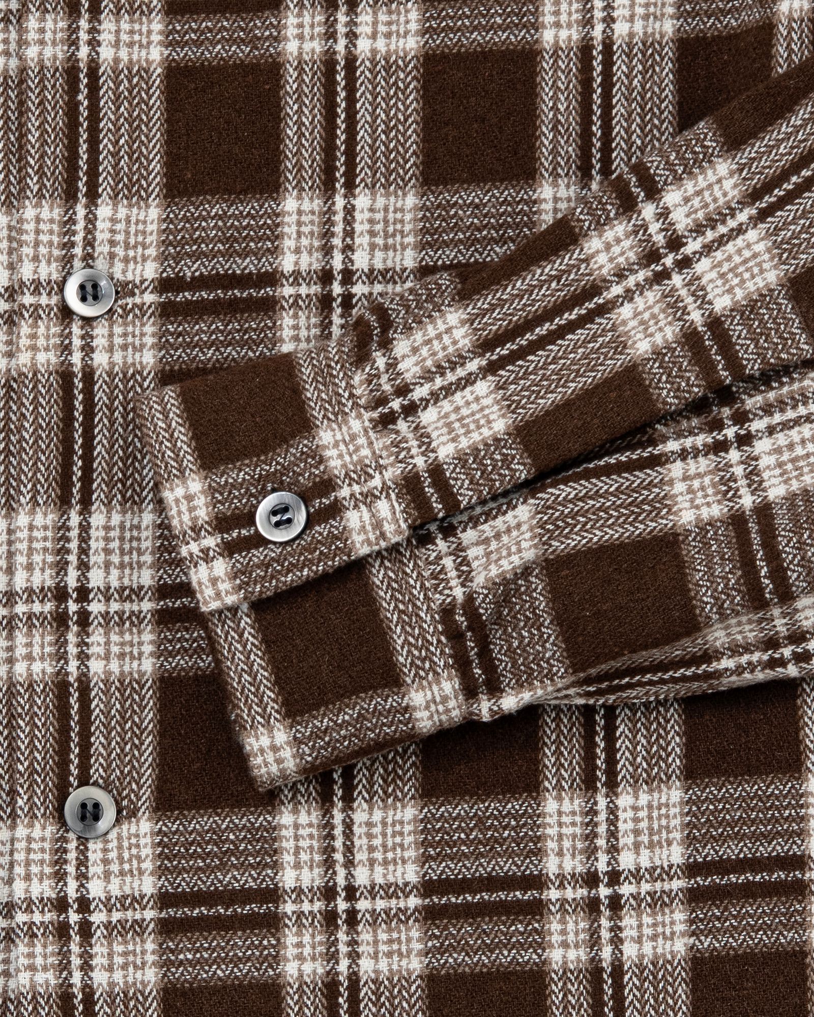 FIVE BROTHER Ex. L/S CHECK SHIRT "VIN" (BROWN) / ファイブ ブラザー コラボ チェック シャツ