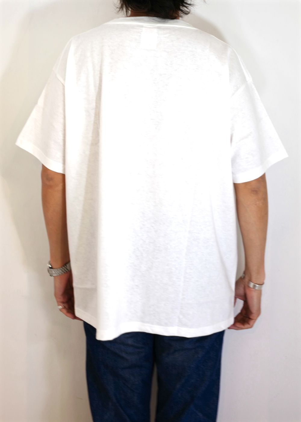 VELVA SHEEN Ex.S/S POCKET TEE "PIERCE" (WHITE) / ベルバシーン コラボ ポケットTシャツ
