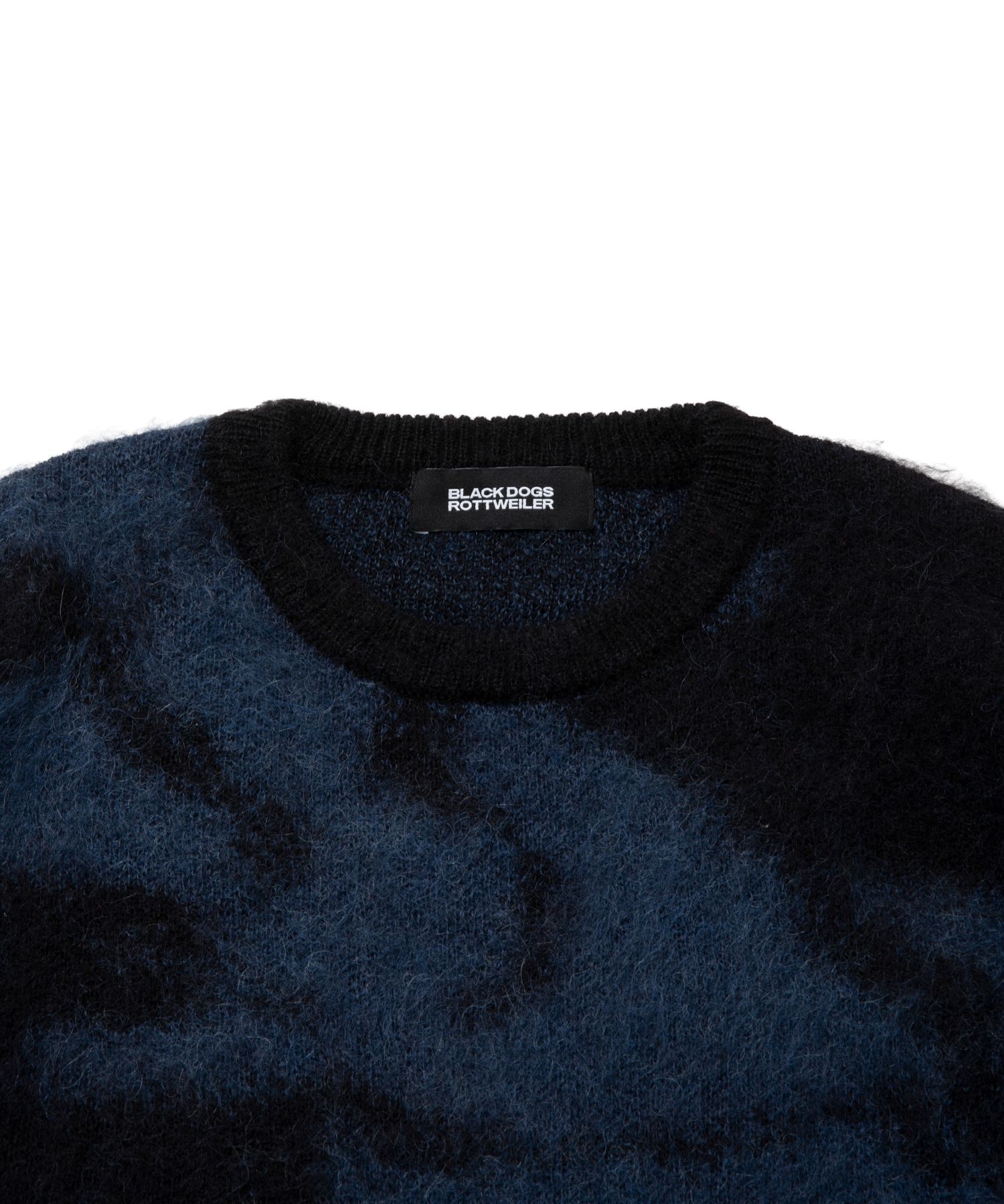 R9 PAINTED KNIT (BLUE) / クルーネック モヘアニット