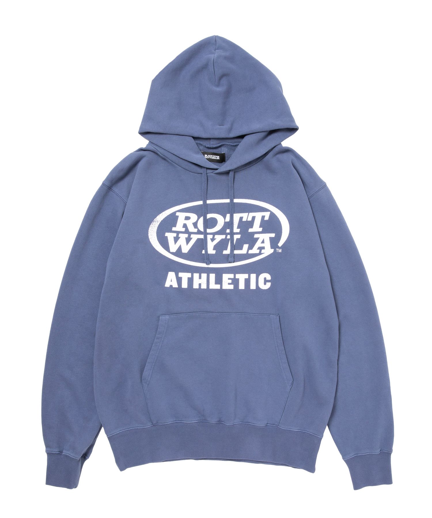 ATHLETIC PARKA (NAVY) / ロゴ プリント ピグメント スウェット パーカー
