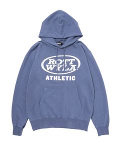ATHLETIC PARKA (NAVY) / ロゴ プリント ピグメント スウェット パーカー