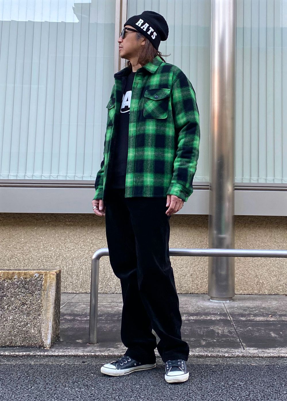 WOOL CHECK SHIRT JKT (GREEN CHECK) / ウール チェック シャツ ジャケット