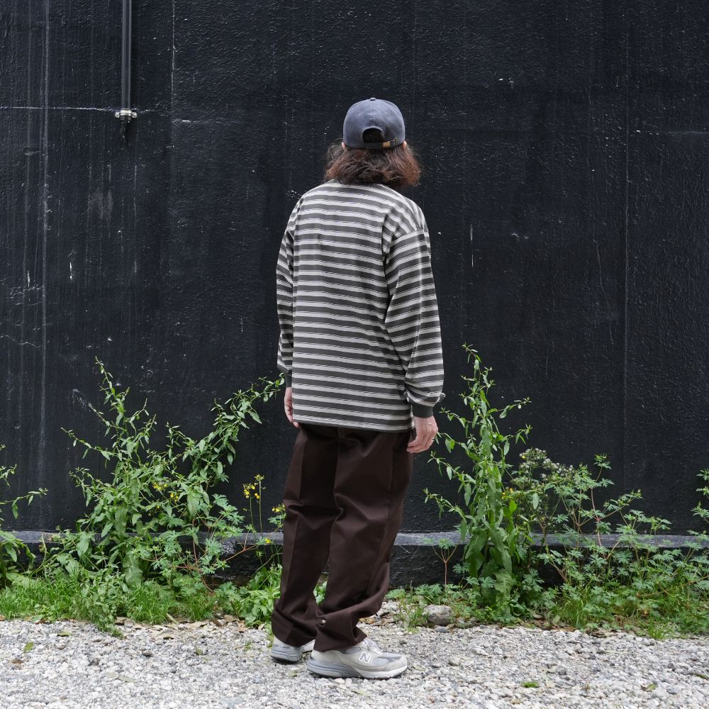 Border L/S Tee (GRAY×CHARCOAL GRAY) / ボーダー ロングスリーブ Tシャツ