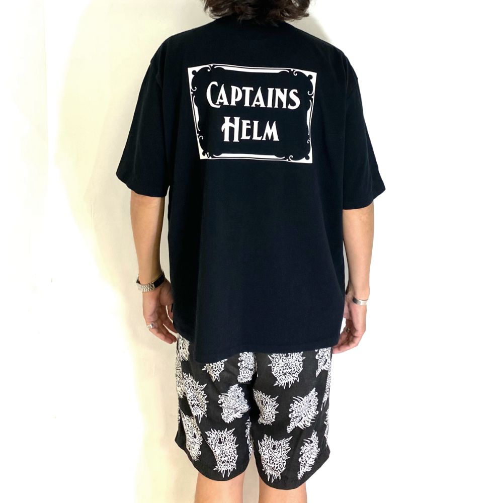CAPTAINS HELM - HELM FADE LOGO TEE (WASHED BLACK) / ロゴ