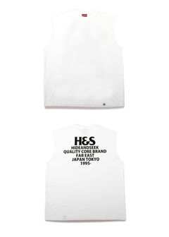H&S Logo Sleeveless Tee (BigSilhouette) (WHITE) / カットオフ ノースリーブ Tシャツ