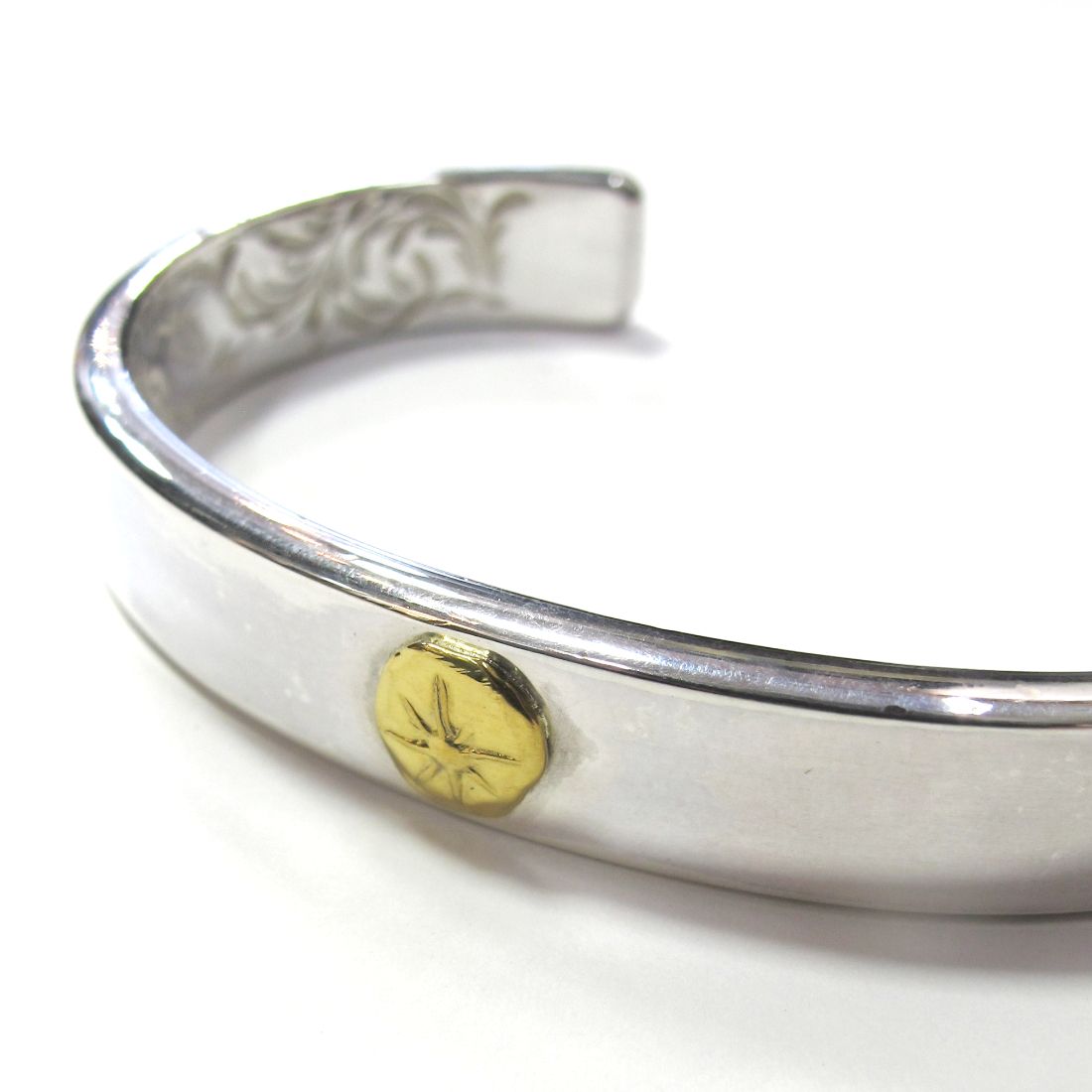 STUDIO T&Y - 【ラスト1点】Plain Bangle 10mm width with Gold Point ...