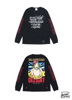 PRINT L/S TEE (BLACK) / CAFE&BAR DELIGHT コラボロンT