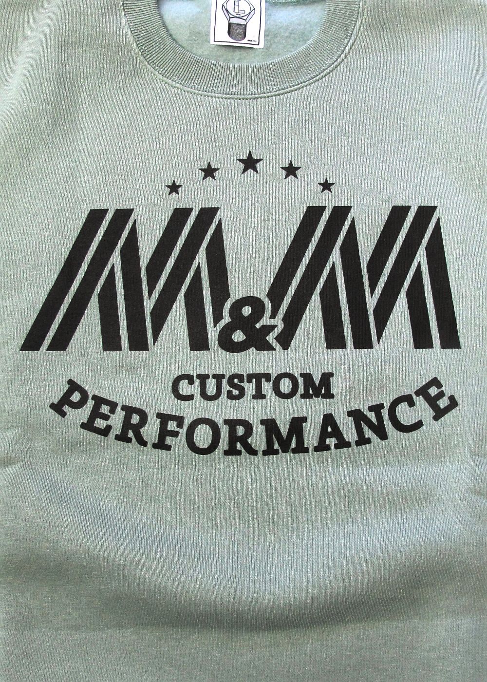 M&M CUSTOM PERFORMANCE - HEAVY SWEAT (S.GREEN) / プリント クルー