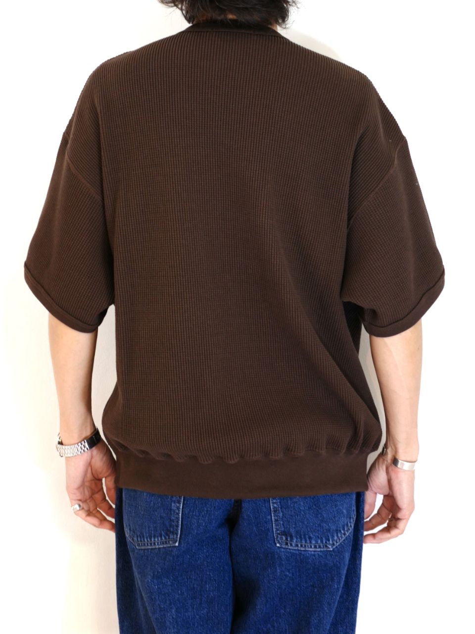 COOTIE PRODUCTIONS - Suvin Waffle S/S Crew (BROWN) / ワッフル