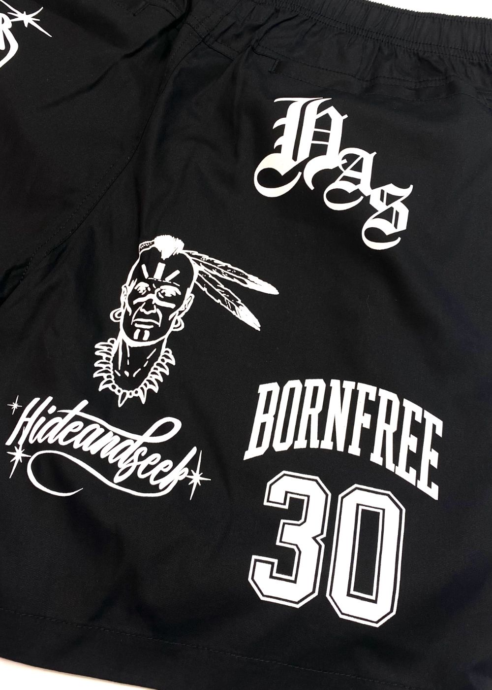Cursive Logo Beach Short (BLACK) / プリント イージーショーツ