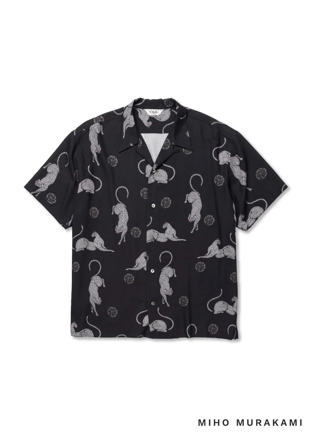 ×MIHO MURAKAMI PANTHER DOT PATTERN SH (DARK NAVY) / ×MIHO MURAKAMI コラボ レーヨン オープンカラー シャツ