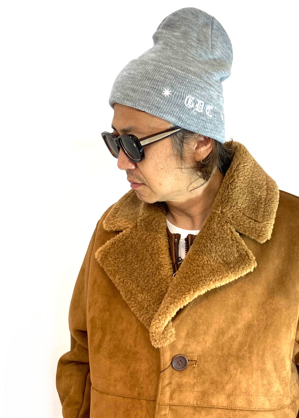 Old English Knit Cap (T.GRAY) / オールドイングリッシュ ロゴ ニットキャップ。
