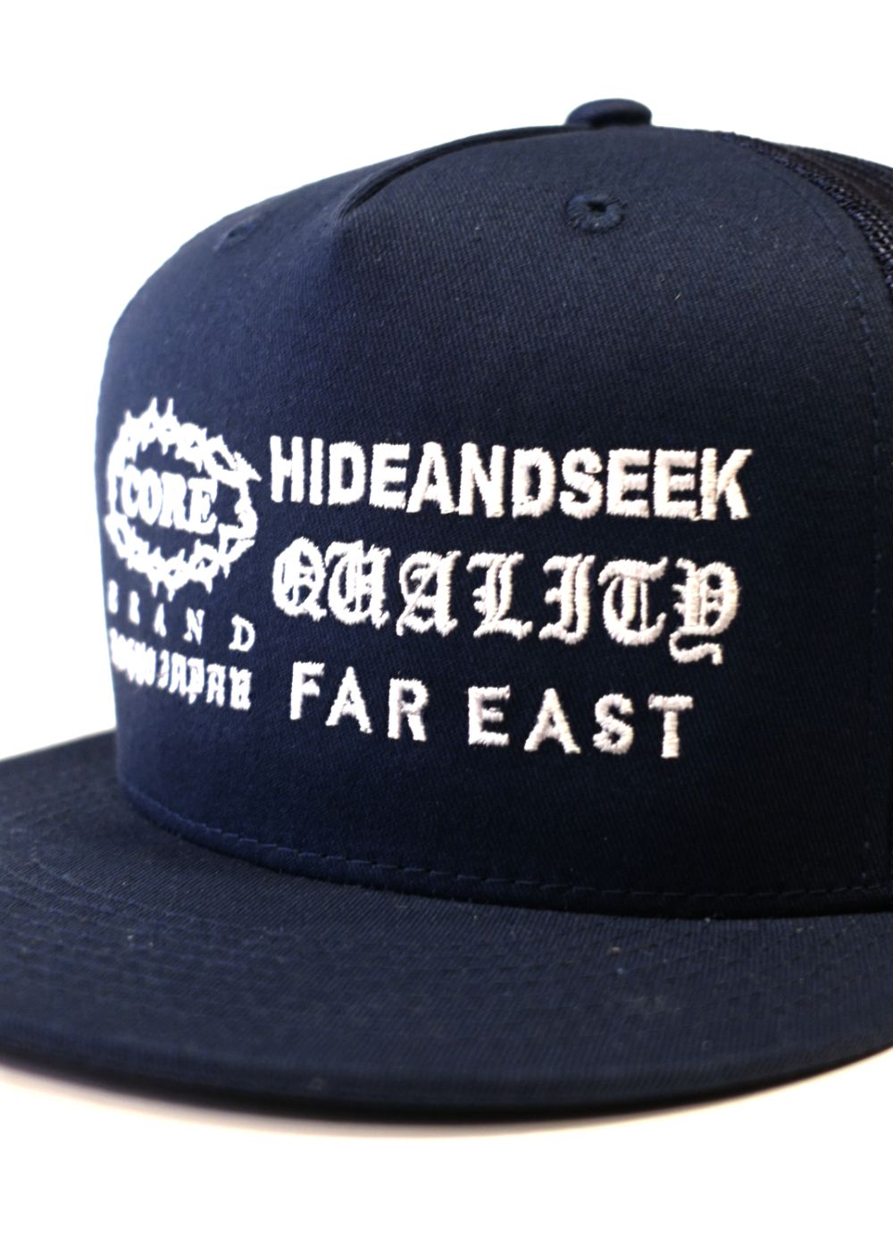 HideandSeek - THORNS MESH CAP (BLACK) / ロゴ刺繍 メッシュキャップ 