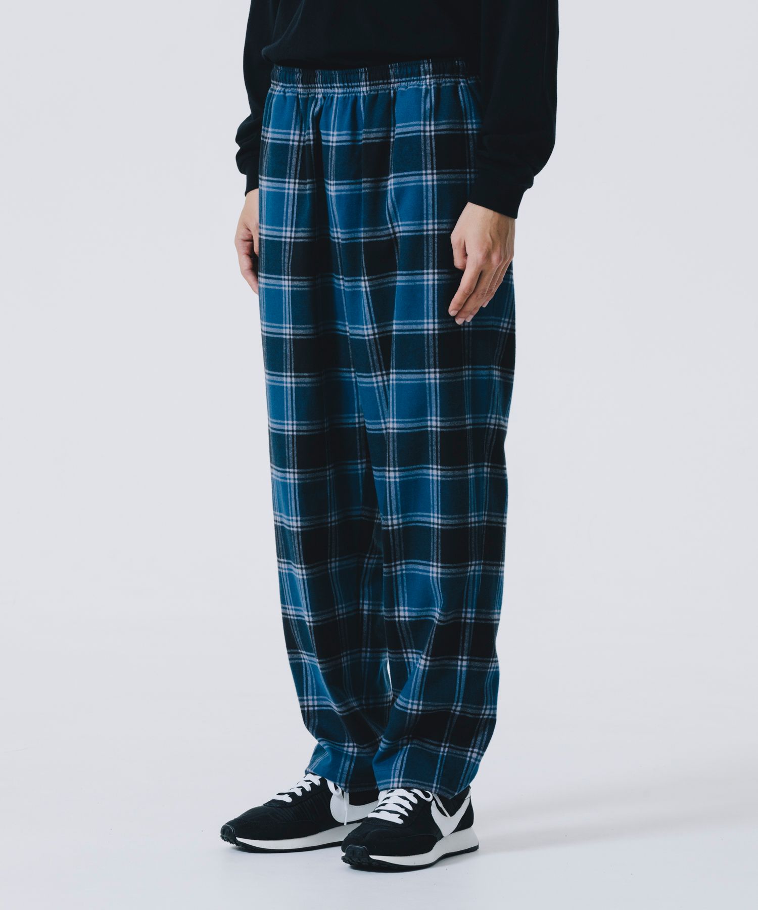 ROTTWEILER - R9 NEL CHECK PANTS (BLUE) / チェック イージーパンツ | LOOPHOLE