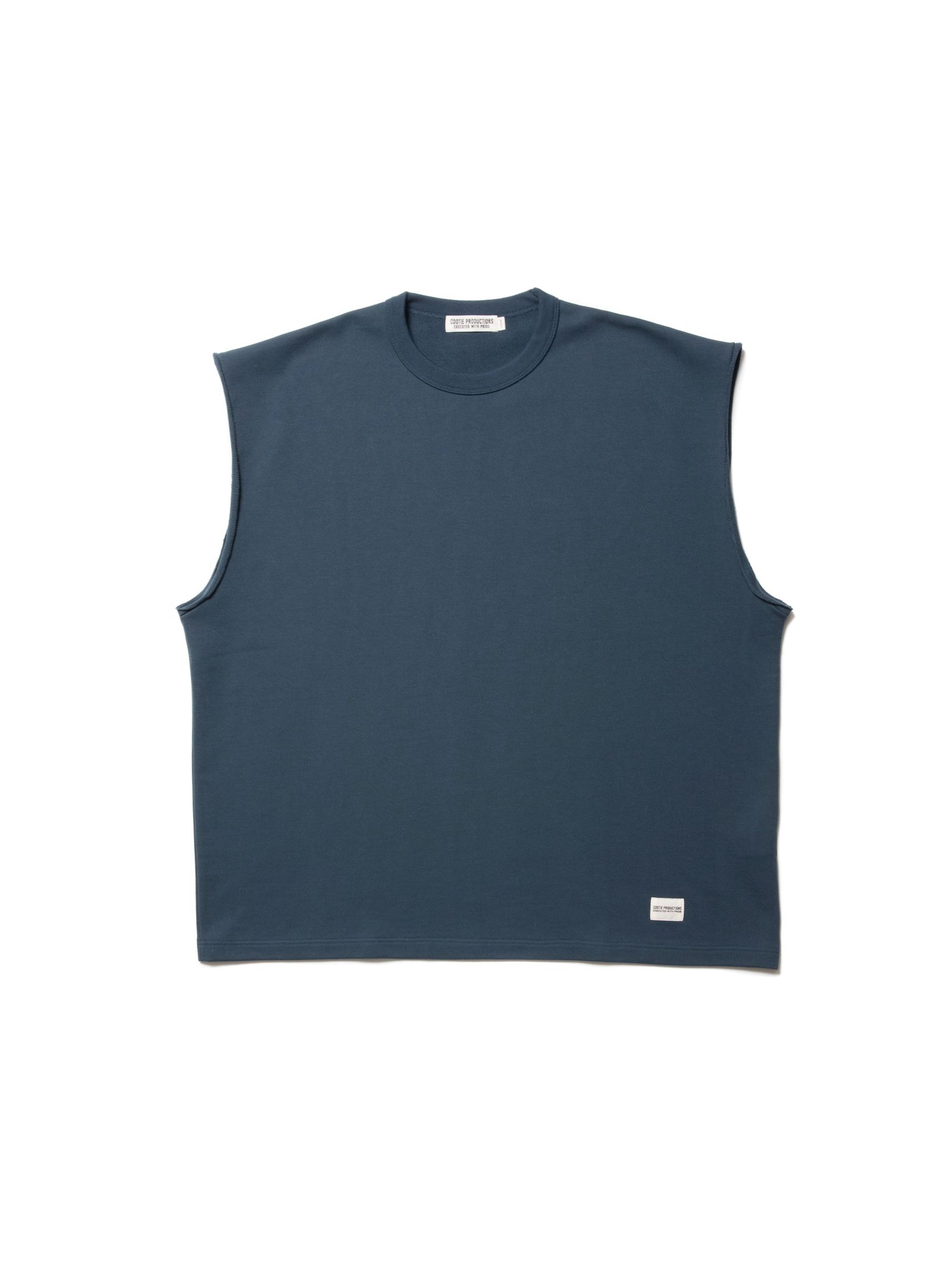 COOTIE PRODUCTIONS - Inlay Sweat Cut Off Sleeve Tee (SMOKE NAVY