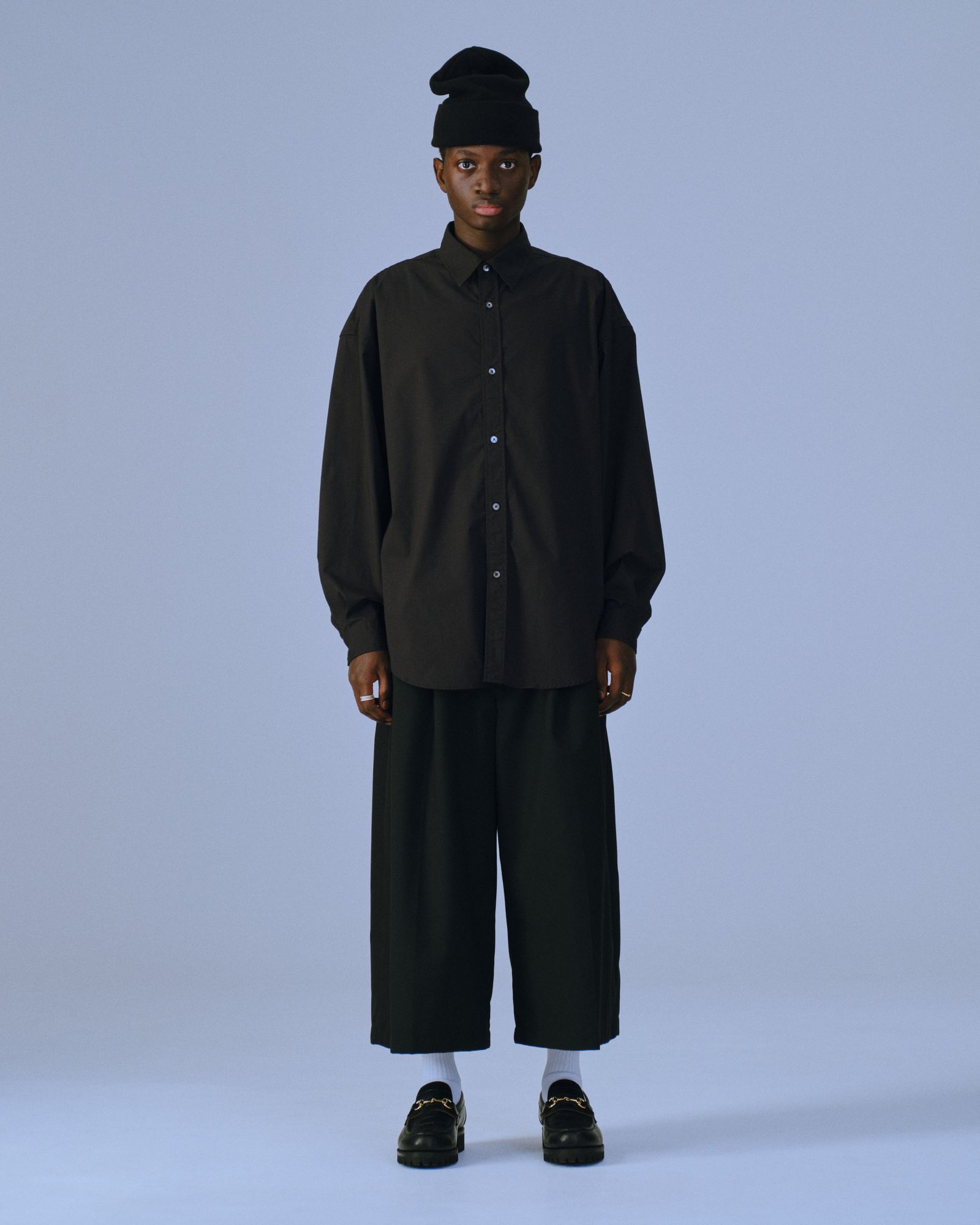 COOTIE PRODUCTIONS - T/R Shin Cut Wide Easy Trousers (BLACK 