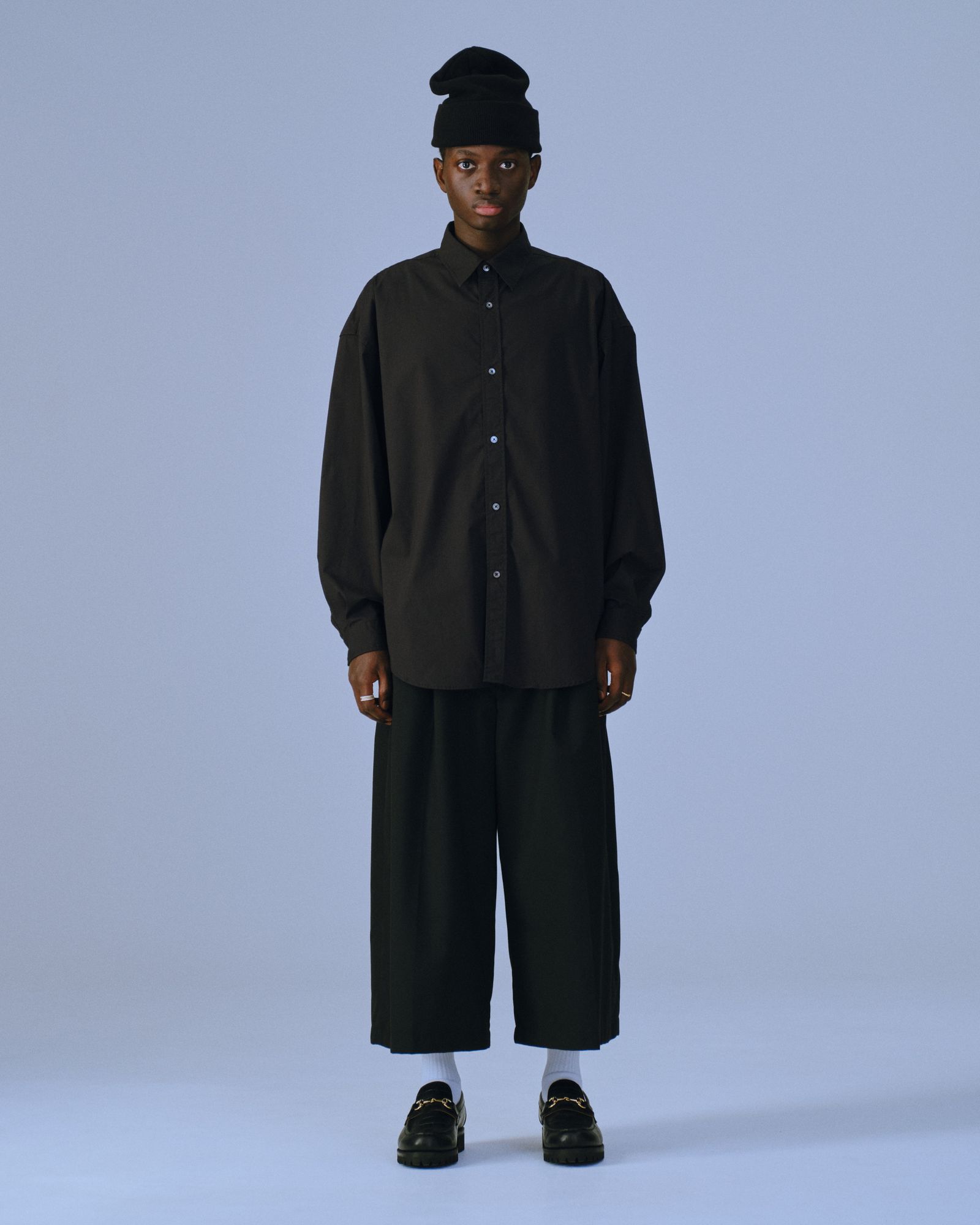 COOTIE PRODUCTIONS - T/R Shin Cut Wide Easy Trousers (BLACK