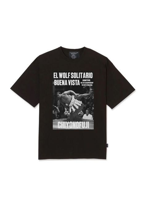 【ラスト1点】【千代の富士×BUENA VISTA】El wolf solitario tee dos (BLACK) / ×千代の富士 コラボ Tシャツ