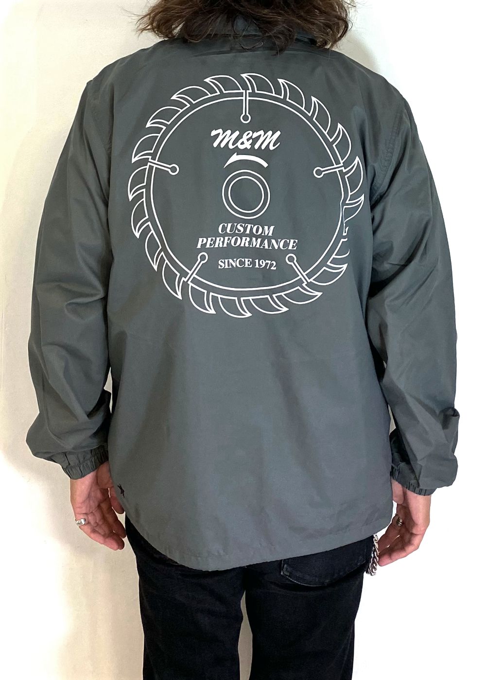 【ラスト1点】Coach Jacket (CHARCOAL) / プリント コーチジャケット