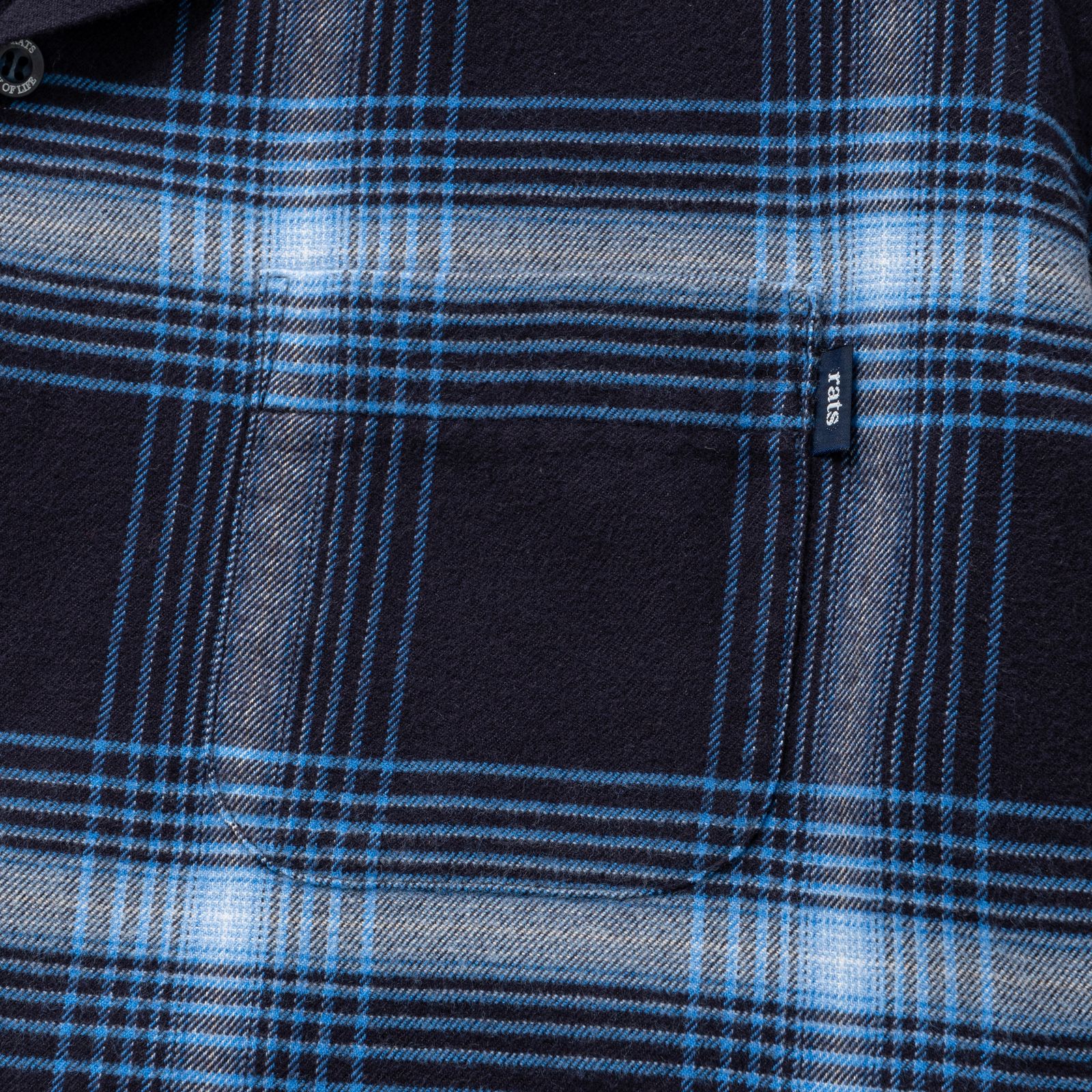 COTTON RAYON CHECK SHIRT (NAVY CHECK) / チェック コットンレーヨン ネルシャツ