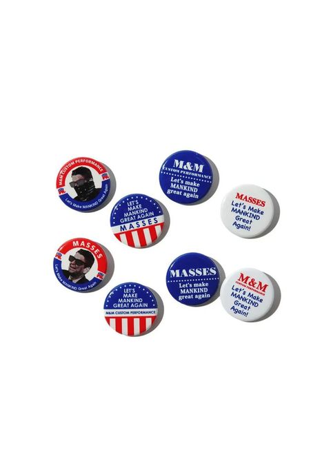 BUTTON BADGES (×MASSES) (RED×BLUE×WHITE) / マシス コラボレーション バッジセット