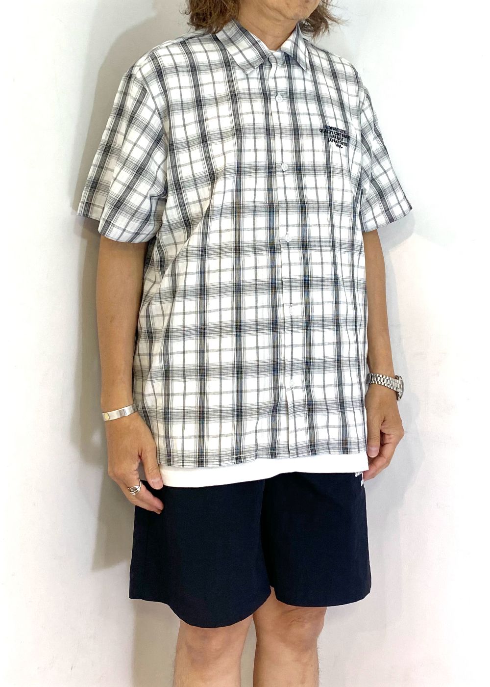 【ラスト1点】Check S/S Shirt (WHITE) / チェック シャツ