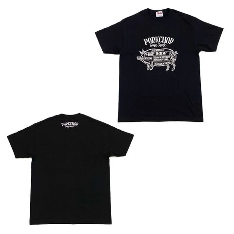 PORK FRONT TEE 25 (BLACK) / ポーク フロント ロゴ Tシャツ