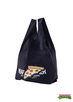 COTTON SHOPPING BAG "TURTLES" (BLACK) / ミュータントタートルズ コラボ エコバッグ