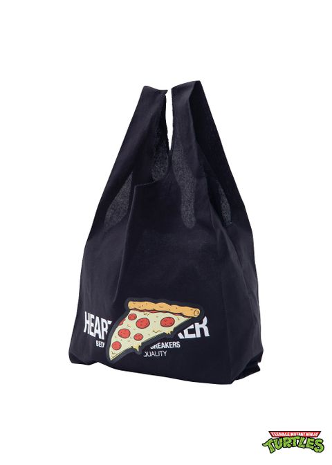 COTTON SHOPPING BAG "TURTLES" (BLACK) / ミュータントタートルズ コラボ エコバッグ