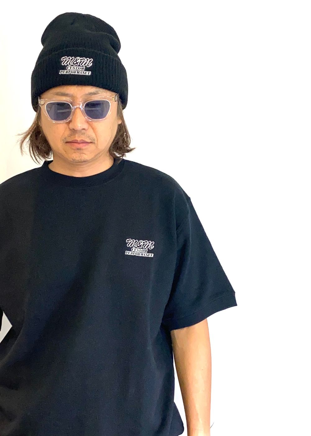 KNIT CAP (BLACK) / ロゴ刺繍 ニットキャップ