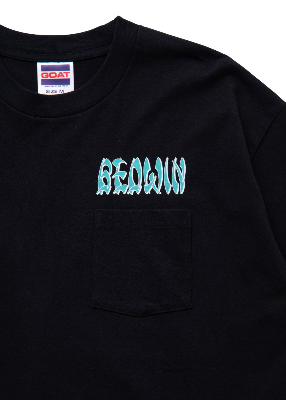 S/S POCKET TEE "PHIL" (BLACK) / ロゴ プリント ポケット Tシャツ