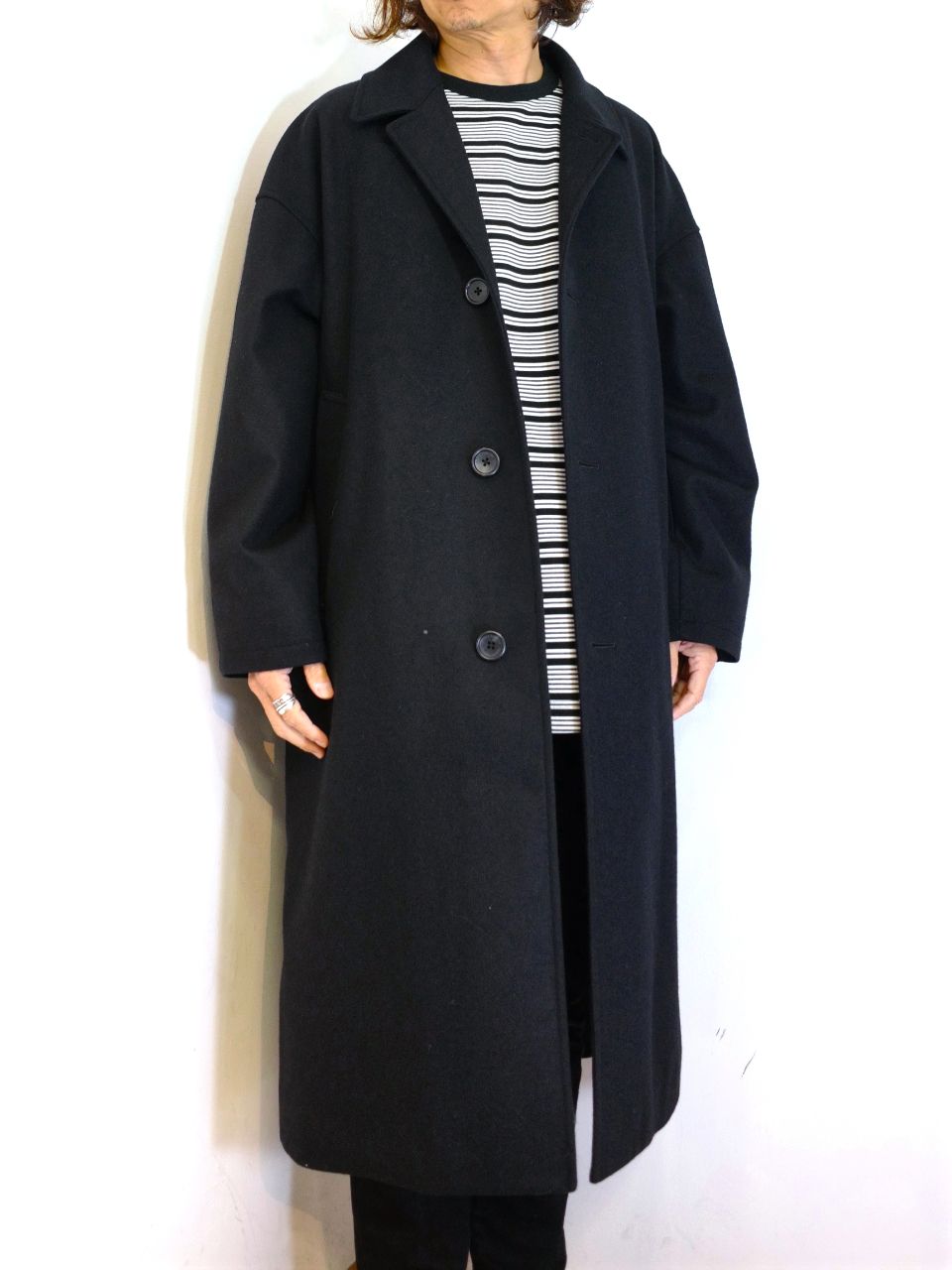 COOTIE PRODUCTIONS - CA/W Melton Chester Coat (BLACK) / メルトン