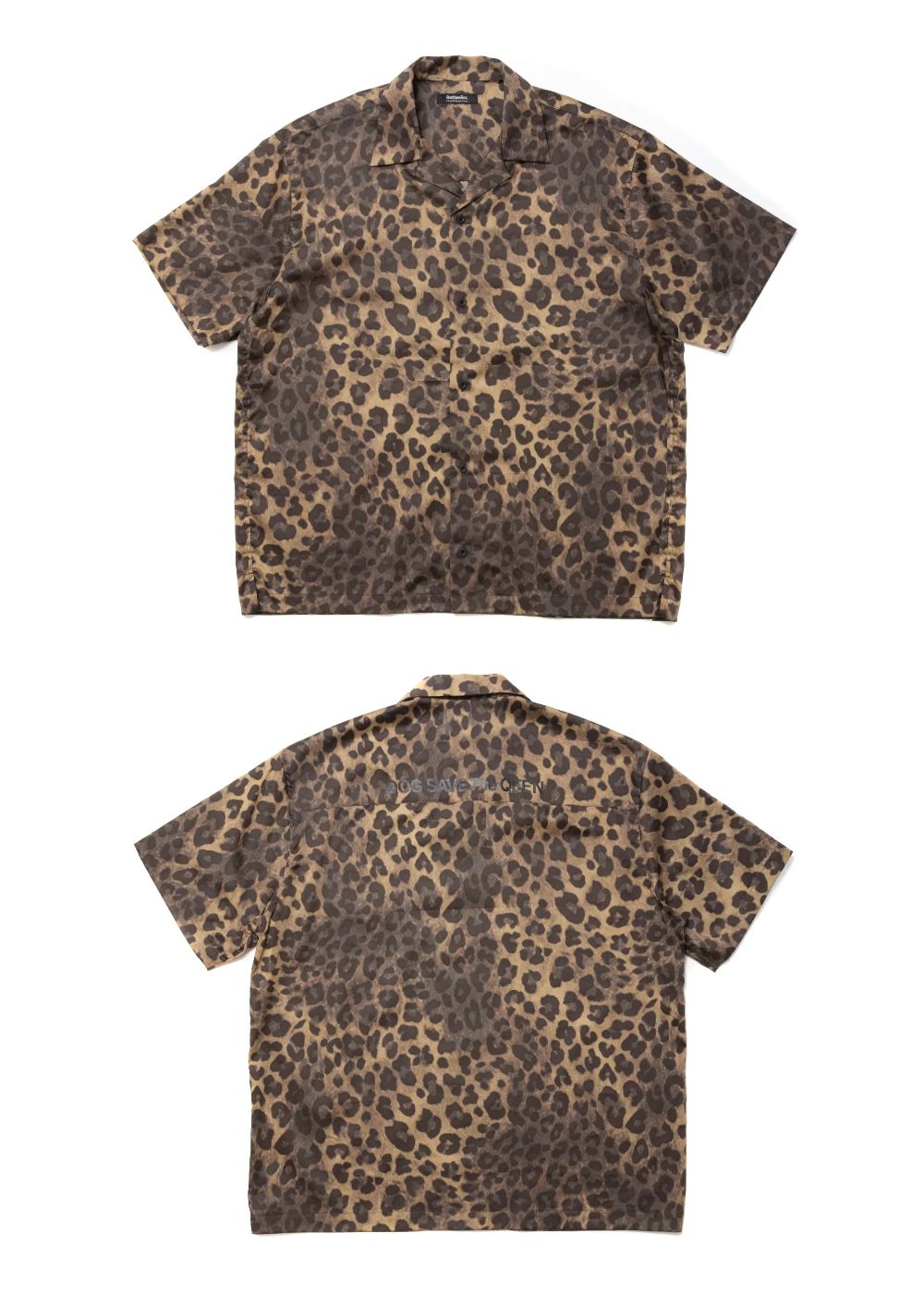 【ラスト1点】R9 LEOPARD S/S SHIRT (BEIGE) / レオパード オープンカラーシャツ