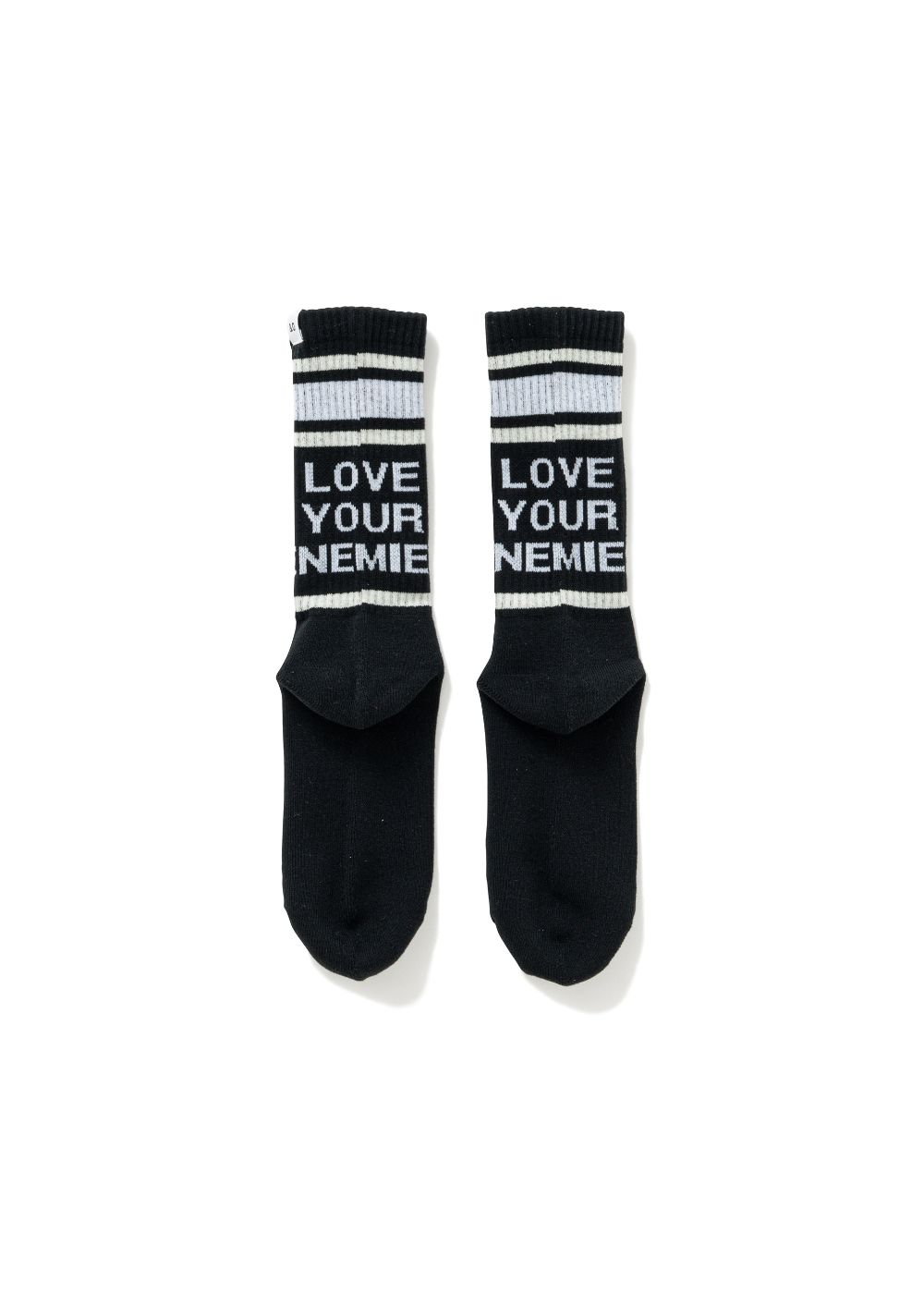 2 Pcs JACQUARD SOCKS "LARRY" (CHARCOAL) / 2パック ラインソックス
